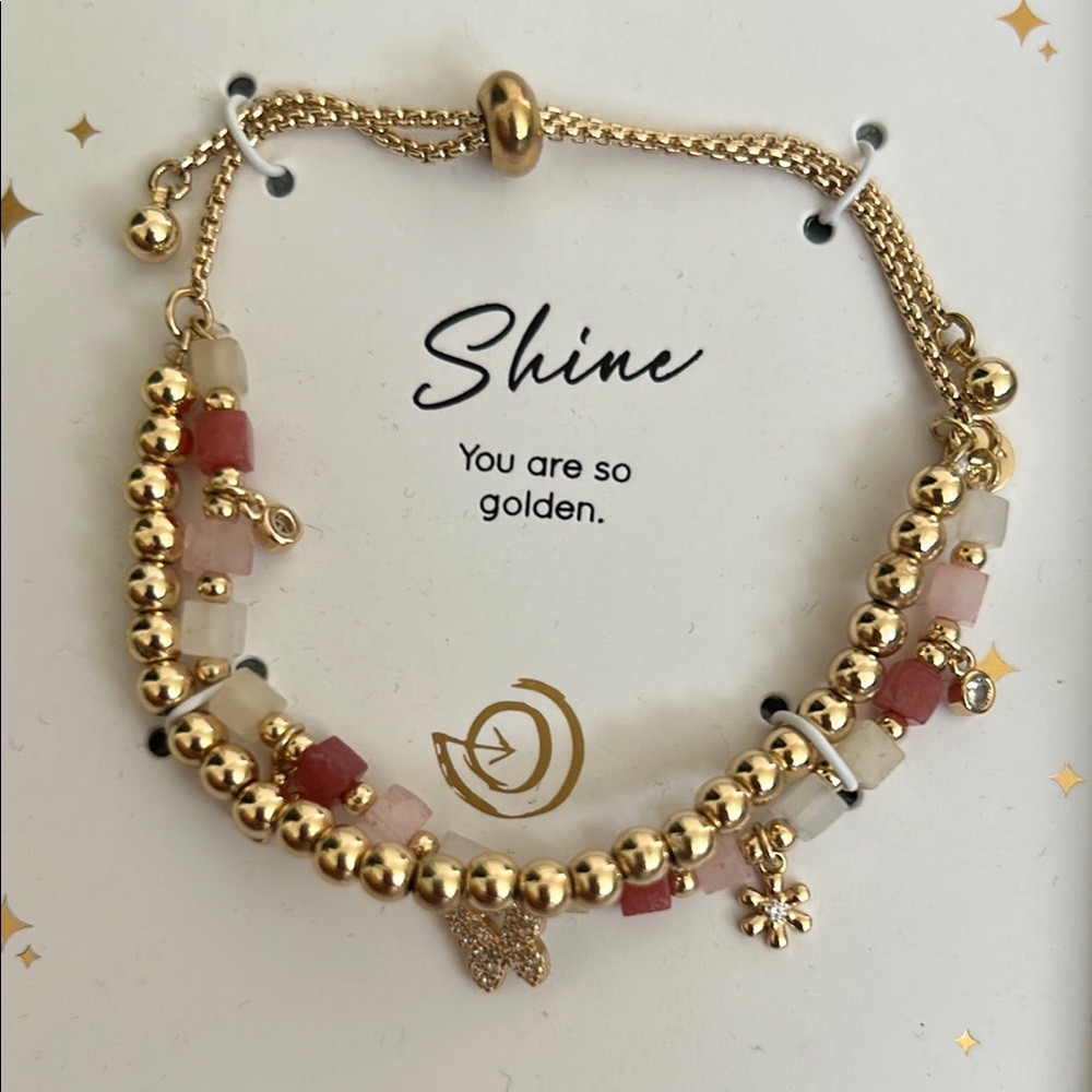 Gold and Pink Bracelet - Picture 2 of 5